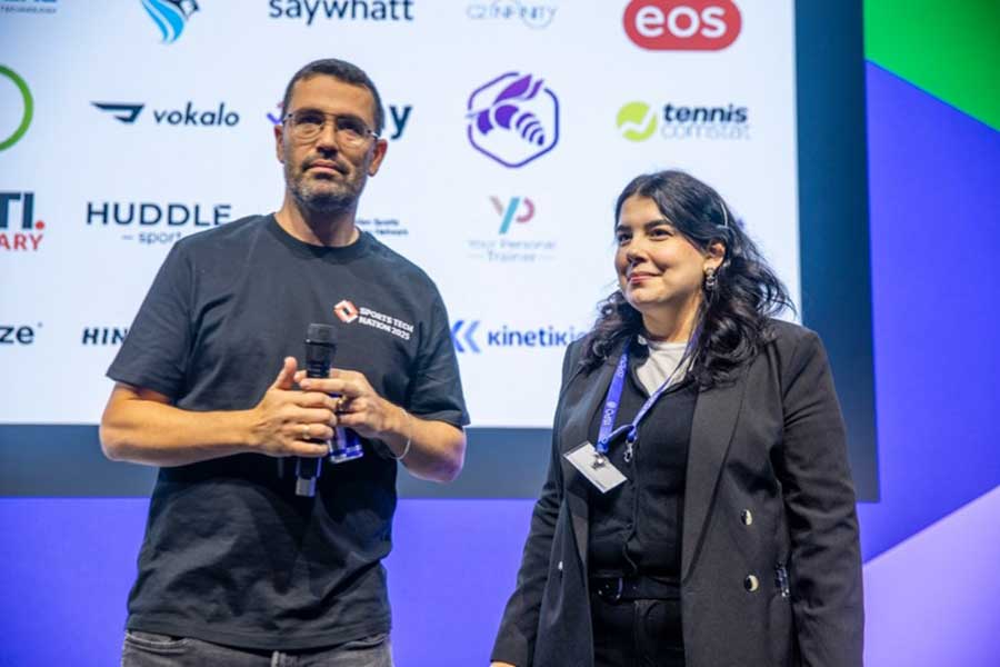 Sports Tech Nation organisers Oren Simanian and Fernanda Rojtenberg