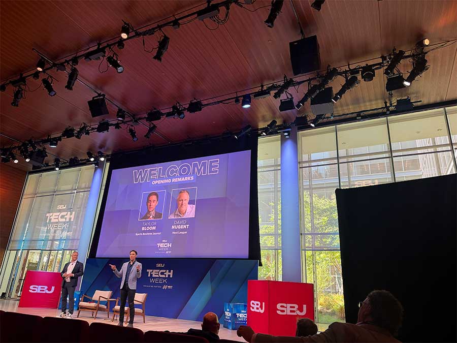 Next League's David Nugent and Sports Business Journal's Taylor Bloom kick off the Conference