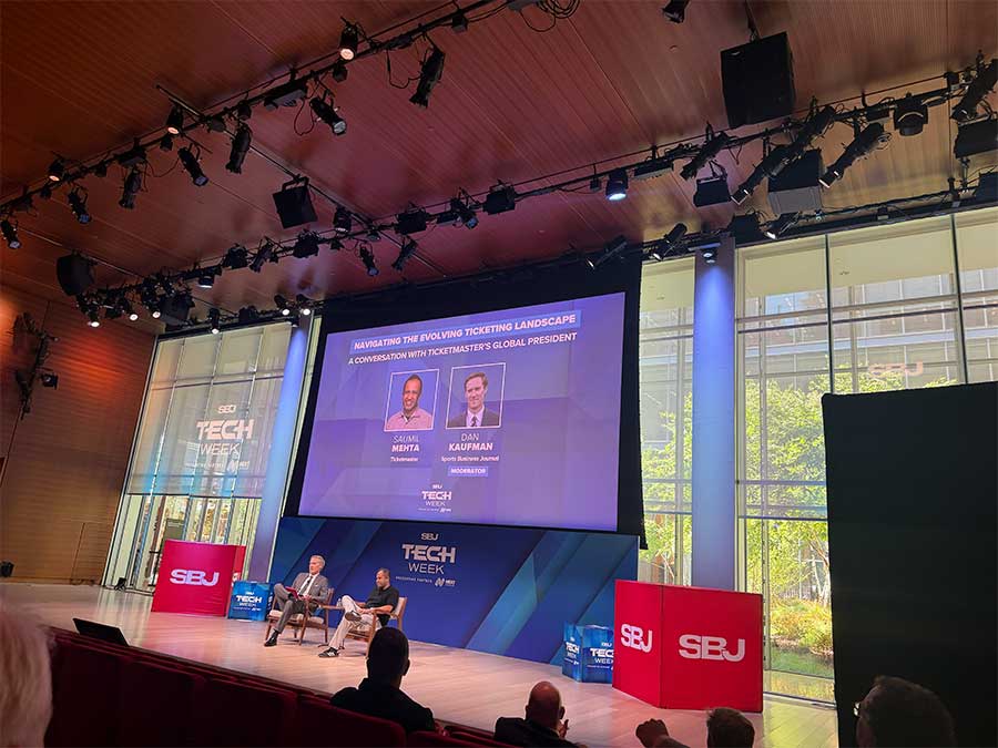 Sports Business Journal's Dan Kaufman interviewing Ticketmaster Global President Saumil Mehta