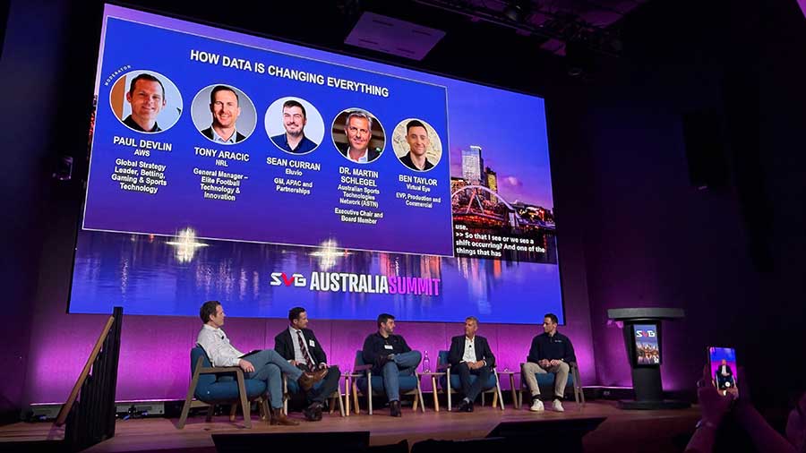 Data is changing Everything Panel Discussion (left to right) – Paul Devlin (AWS, moderator), Tony Aracic (NRL), Sean Curran (Eluvio), Martin Schlegel (ASTN), Ben Taylor (Virtual Eye)