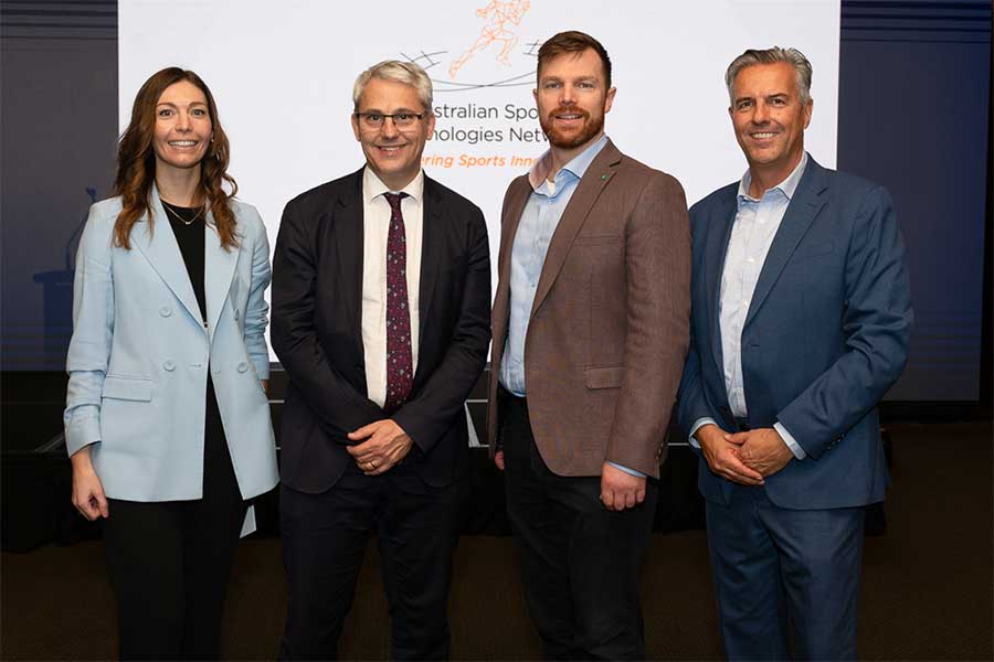 Minister Danny Pearson and Cr Andrew Rowse together with Amy Crosland and Martin Schlegel