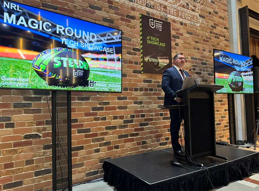 Minister Andrew Powell opening Sportstech Showcase